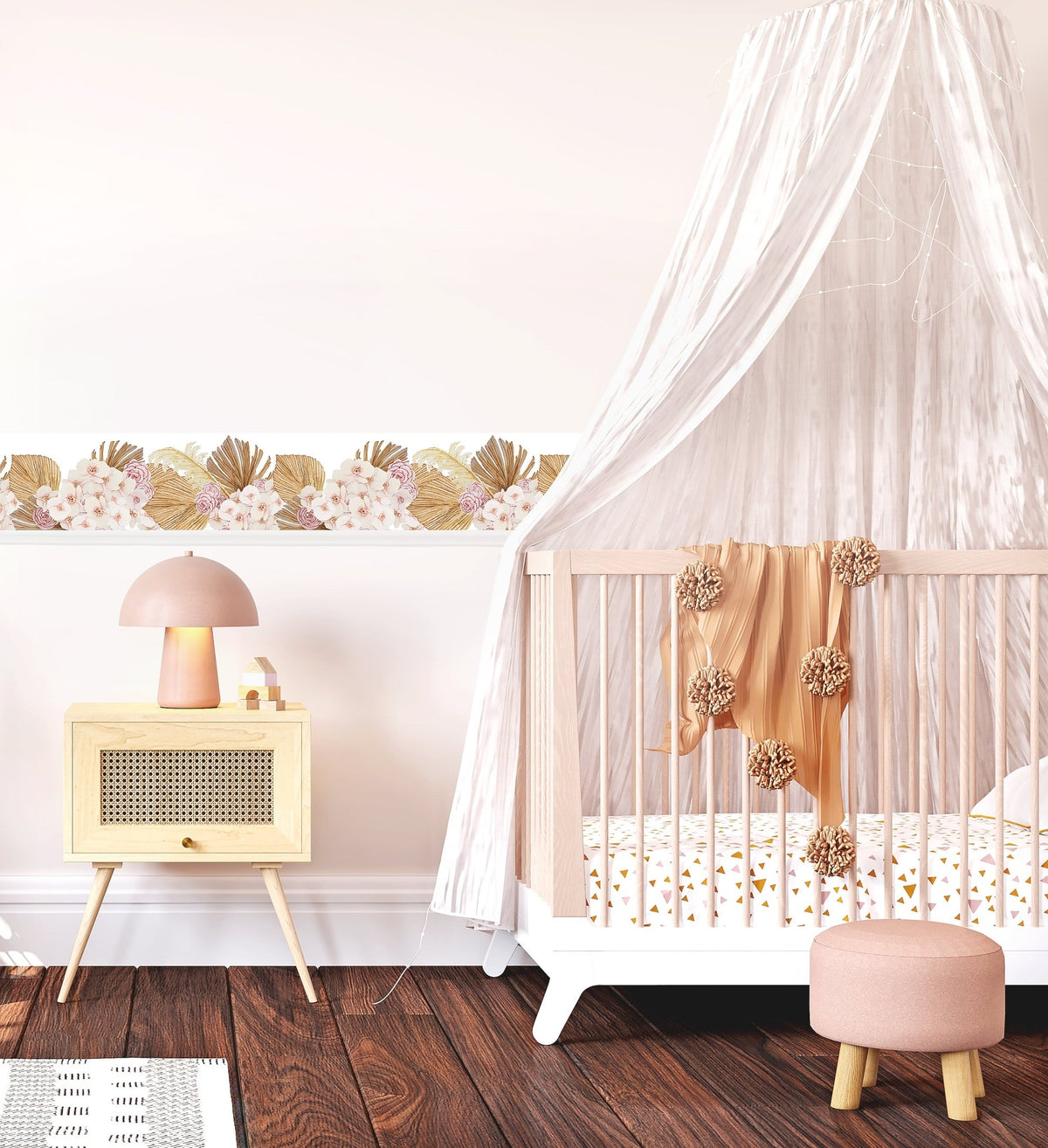 WALL BORDER - Orchid & Pampas - Ginger Monkey
