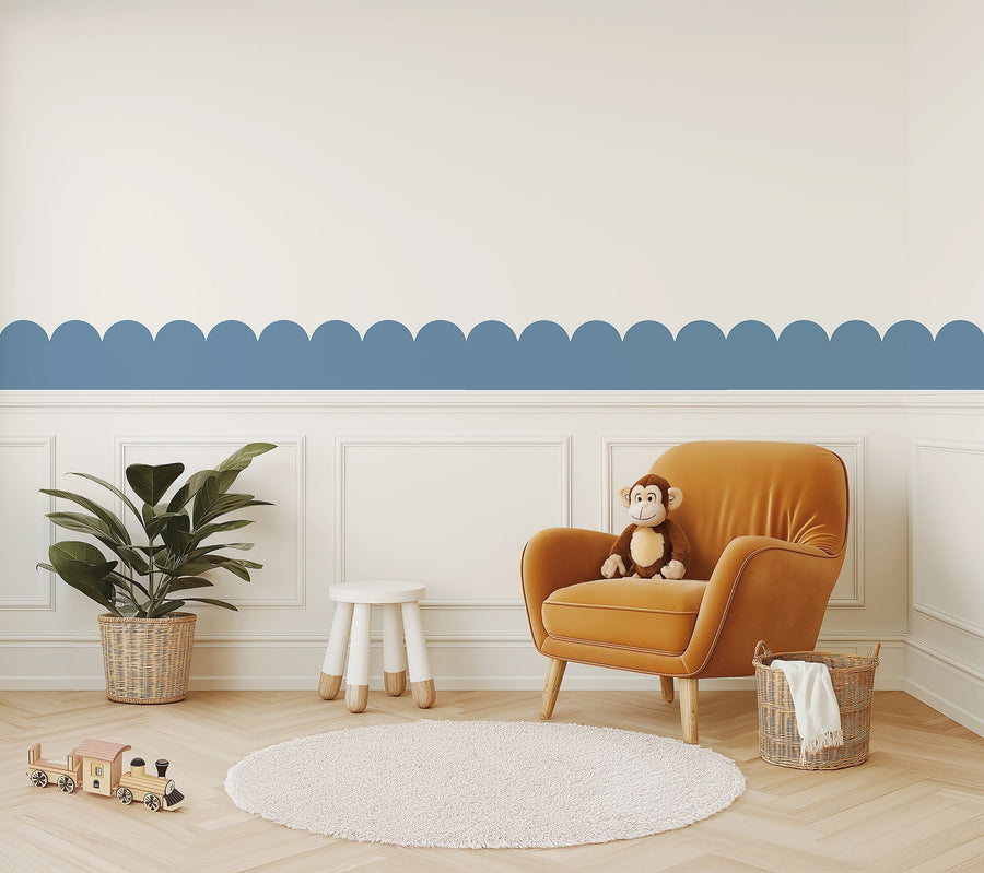 WALL BORDER - Scallop Block Colour - Ginger Monkey