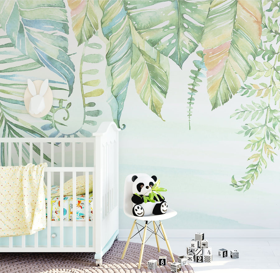 Watercolour Jungle Wallpaper - Ginger Monkey