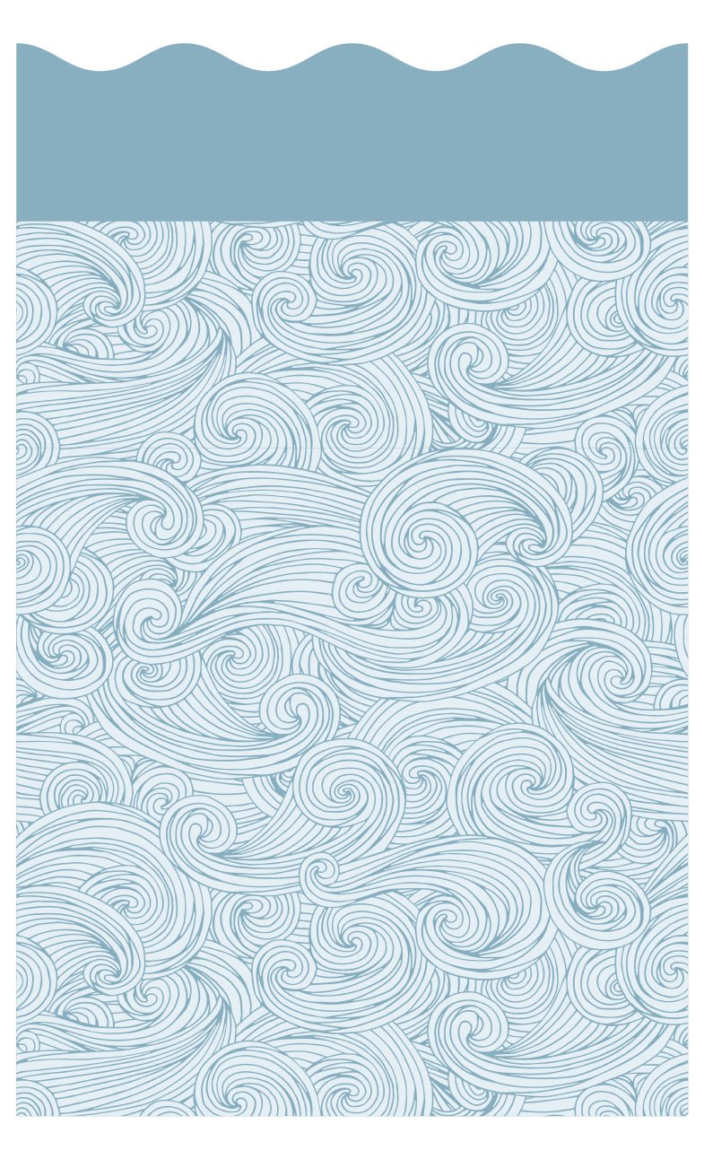 Wavy Wallpaper Panel - Blue Wave - Ginger Monkey