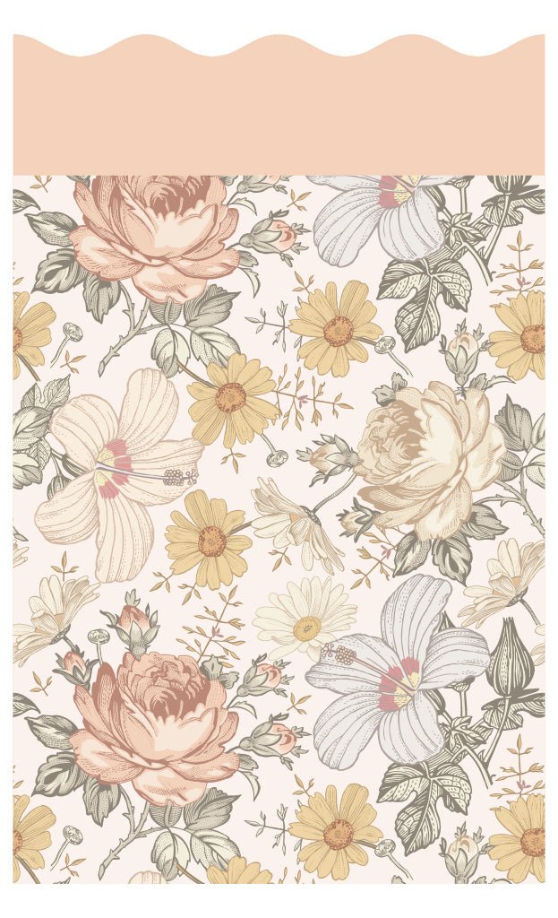 Wavy Wallpaper Panel - Bohemian Wildflowers - Ginger Monkey