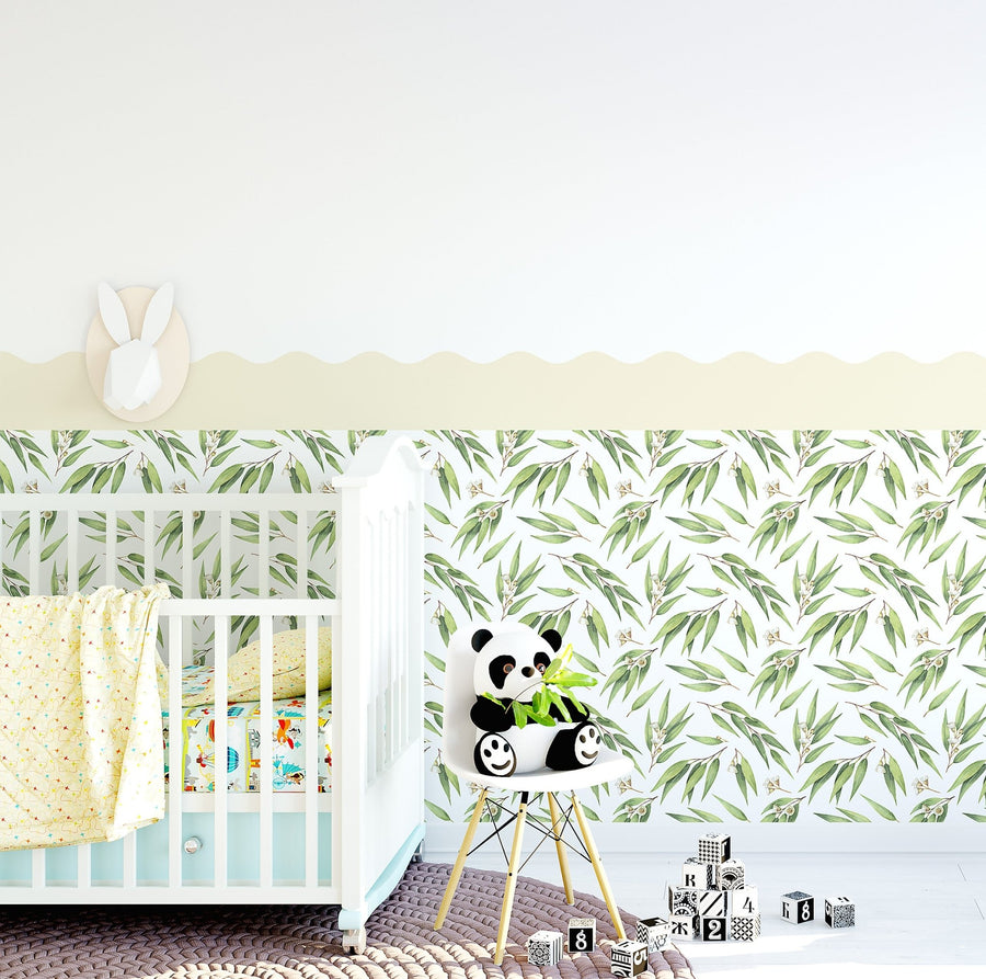 Wavy Wallpaper Panel - Gum Leaves - Ginger Monkey