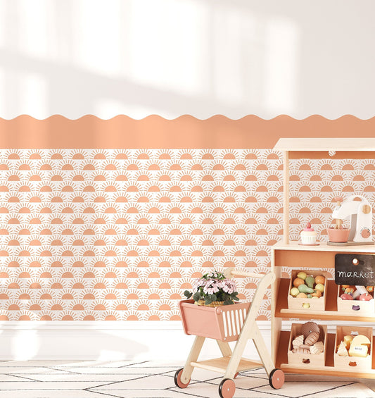 Wavy Wallpaper Panel - Sunset - Ginger Monkey