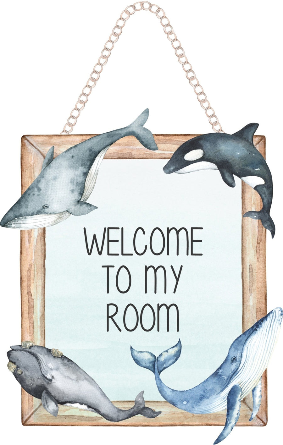 Whale Door Sign Decal - Ginger Monkey