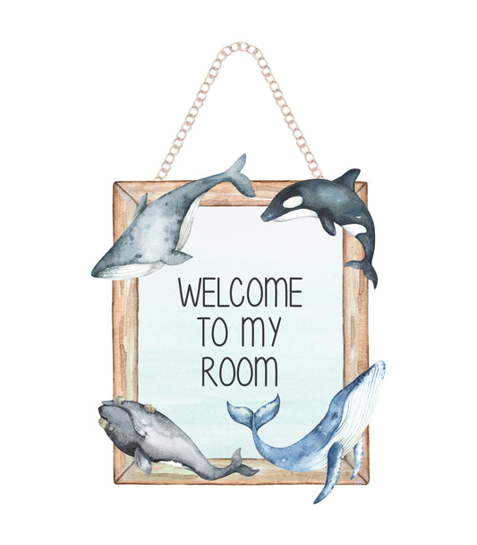 Whale Door Sign Decal
