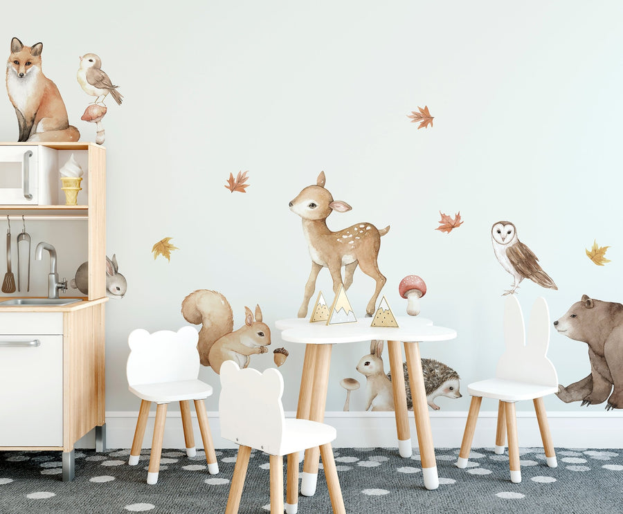 Woodland Animals Wall Decal Set - Ginger Monkey