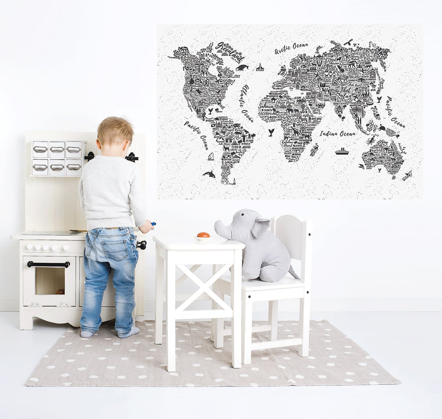 World Map Wall Decal - Ginger Monkey