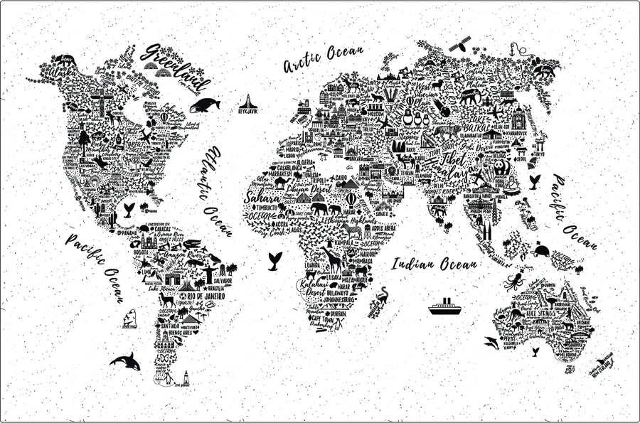 World Map Wall Decal - Ginger Monkey