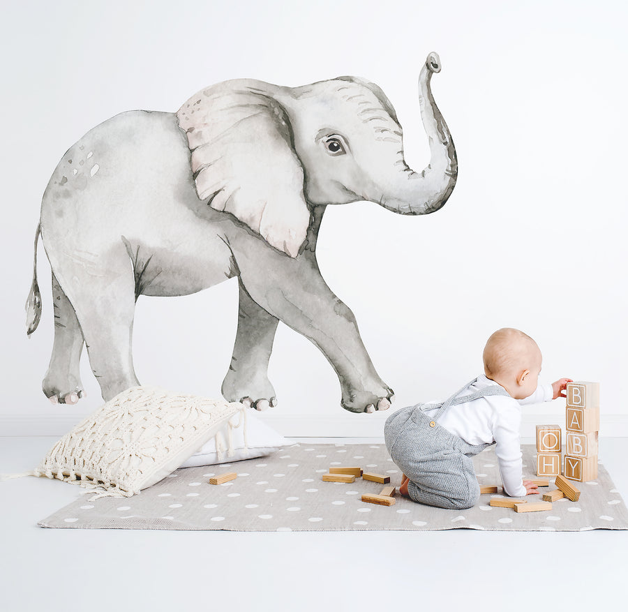 Baby Elephant Wall Decal - Ginger Monkey 