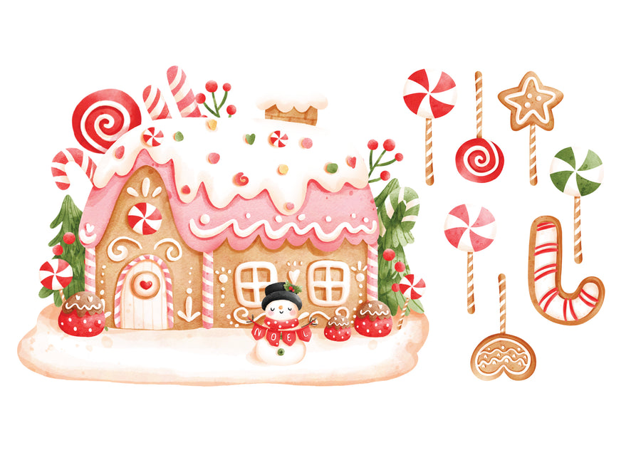 Pink Gingerbread House Set