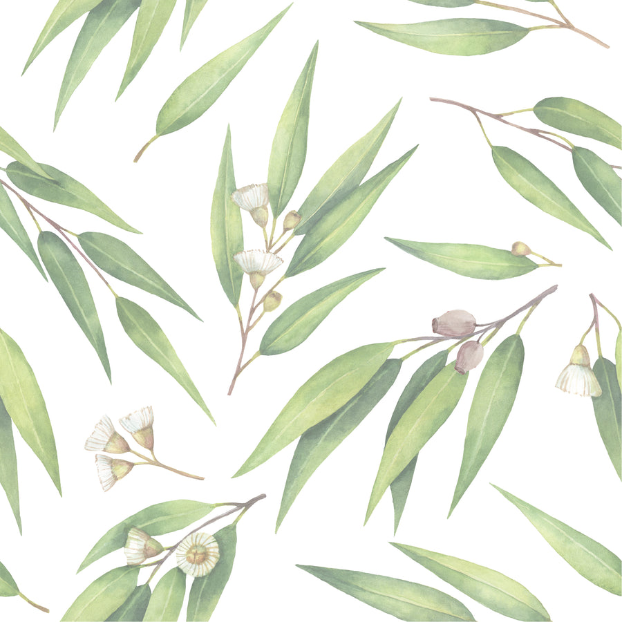 Australian Flora Wallpaper Range - Gum Leaf Design - Ginger Monkey 