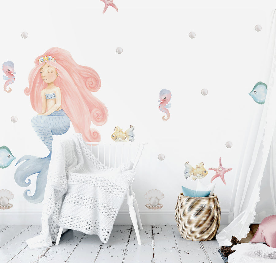 Mermaid Princess Wall Decal Set - Ginger Monkey 