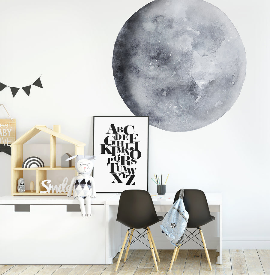 Blue Moon Watercolour Decal - Ginger Monkey 