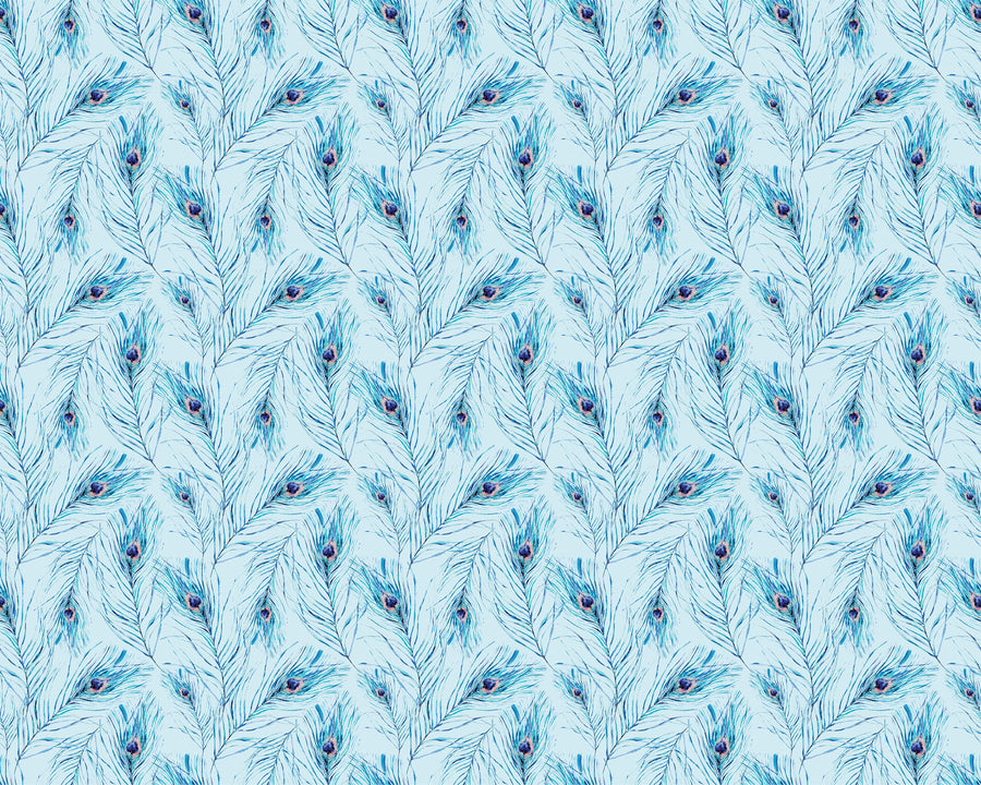 Peacock Feather Watercolour Wallpaper - Ginger Monkey 