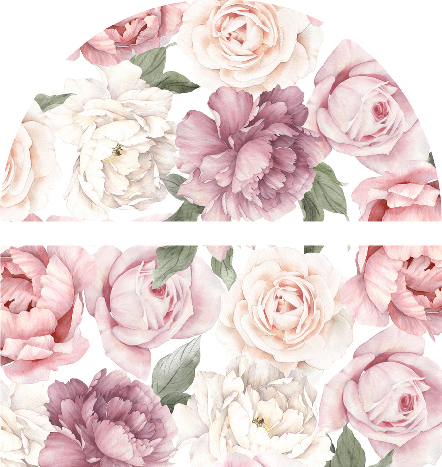 Peony and Rose Arch Wall Mural