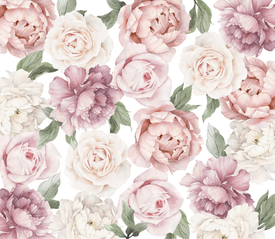 Peony and Rose Wallpaper - Ginger Monkey 