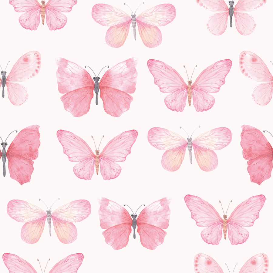 Pink Butterfly Wallpaper - Ginger Monkey 
