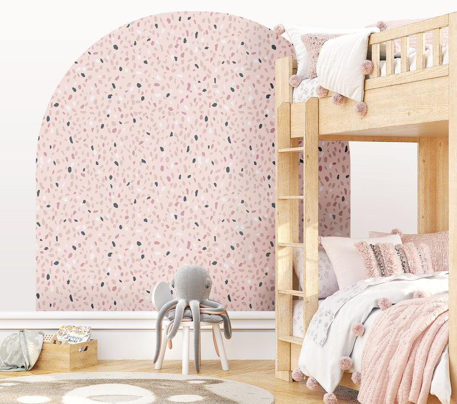 Pink Terrazzo Arch Wall Mural