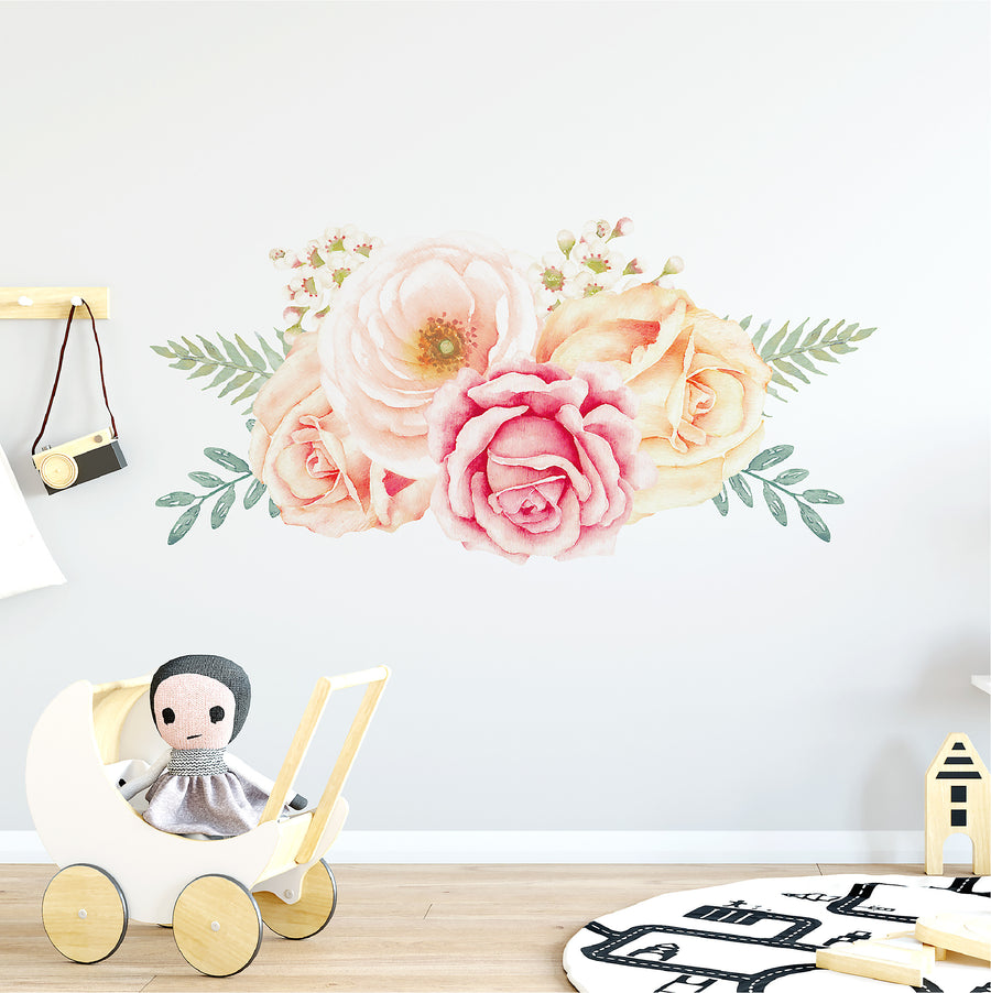 Rose Garden Floral Wall Decal - Ginger Monkey 