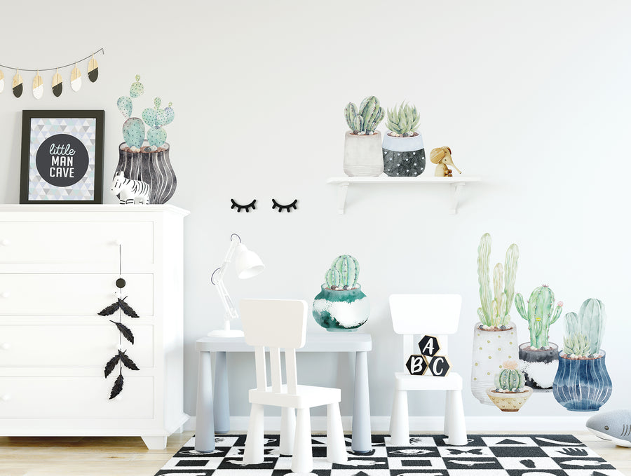 Cactus Pot Wall Decals - Ginger Monkey 