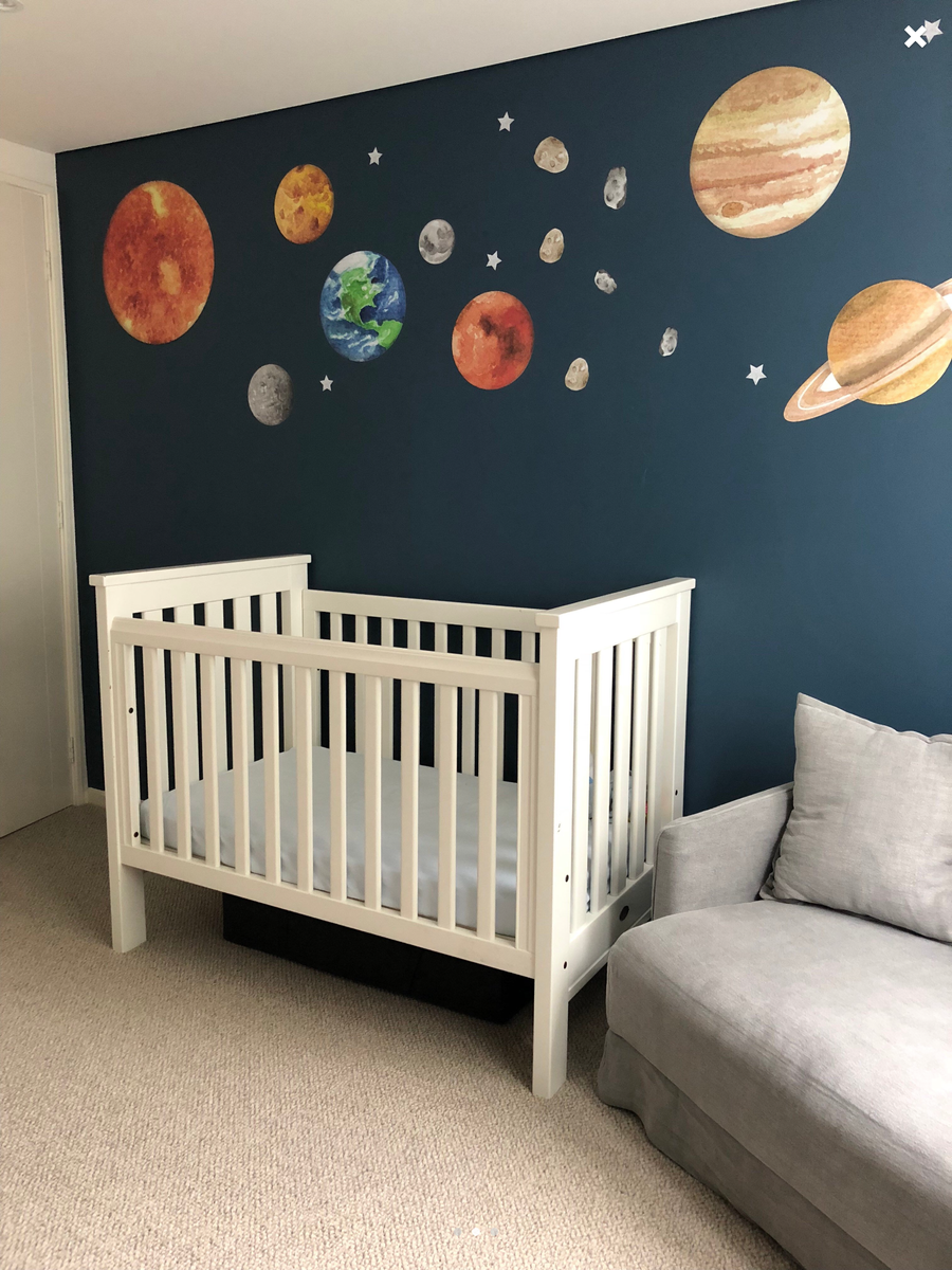 Watercolour Planets Individual Wall Decals - Ginger Monkey 