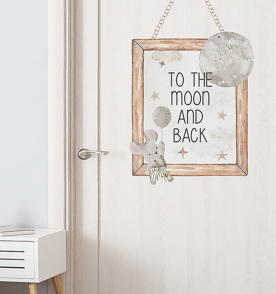 Moon Door Sign Decal
